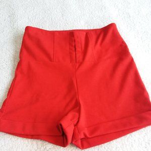 Love Culture High Waisted Disco Shorts in Red, Size Small